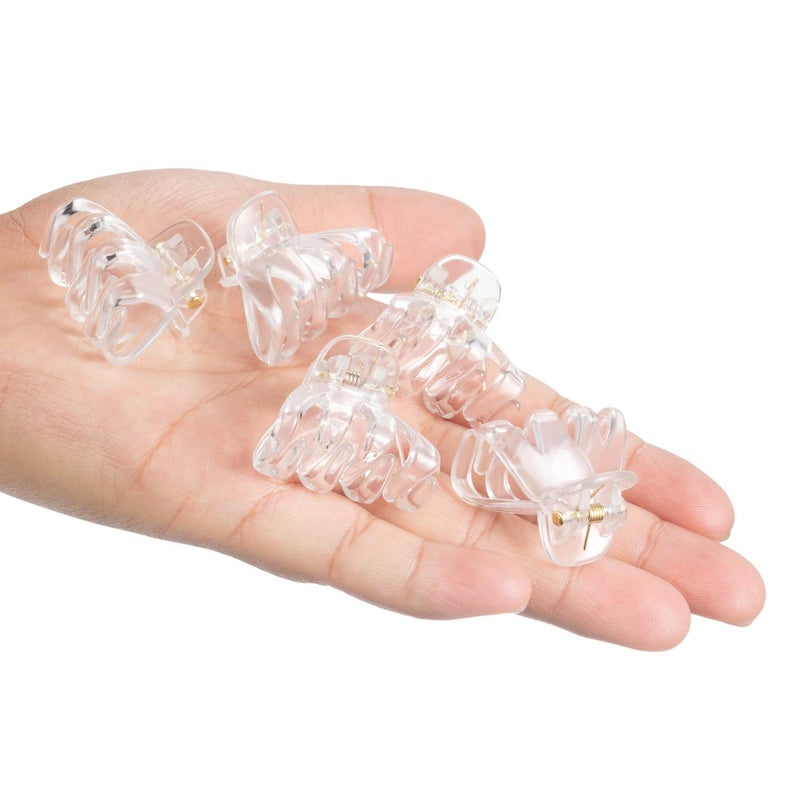 Bememo 24 Pcs Octopus Mini Jaw Clips 1.2 Inch Small Hair Claw Clips No-slip for Women Girls(Clear) - Image 5